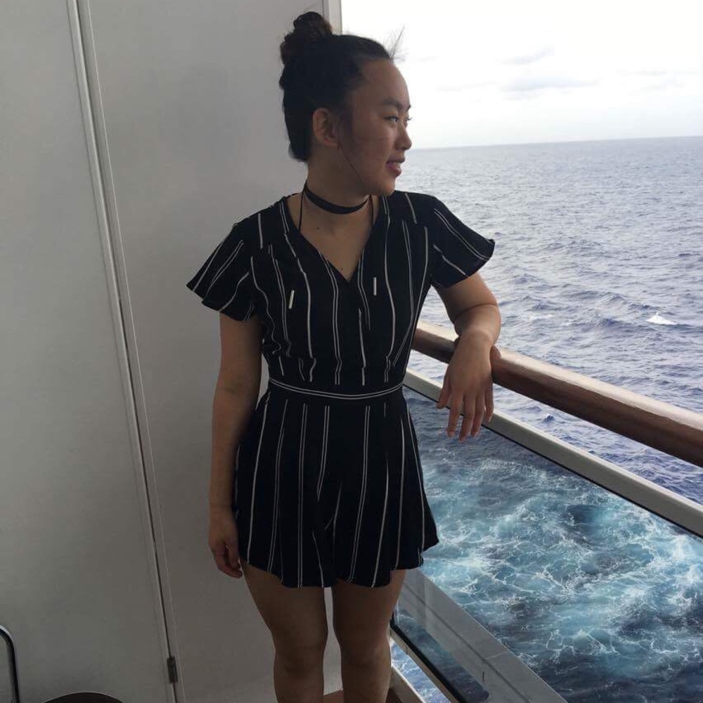 Black striped romper